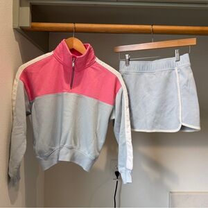Girls’ Old Navy Pink and Light Blue Colorblock Tracksuit, size 10-12